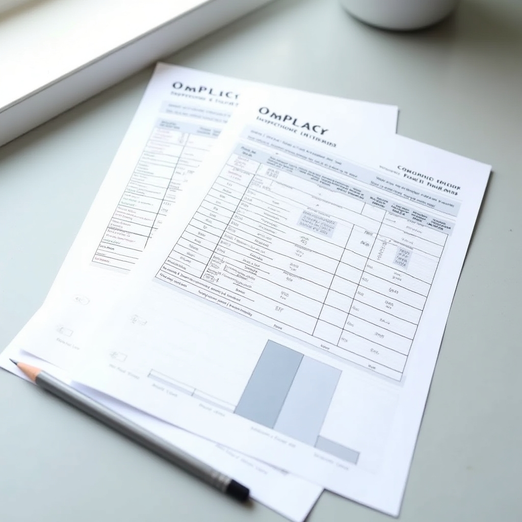 Acoustic inspection report document showing measurement results and NCh 352 compliance analysis